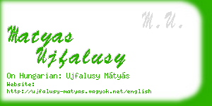 matyas ujfalusy business card